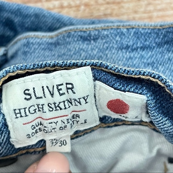Levi’s SLIVER HIGH RISE SKINNY JEANS Stretch denim Ankle Length Size 25 x 30 - Picture 3 of 15
